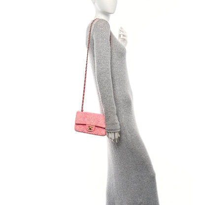 Chanel Tweed Quilted Mini Rectangular Flap Pink Orange White 2 of 12