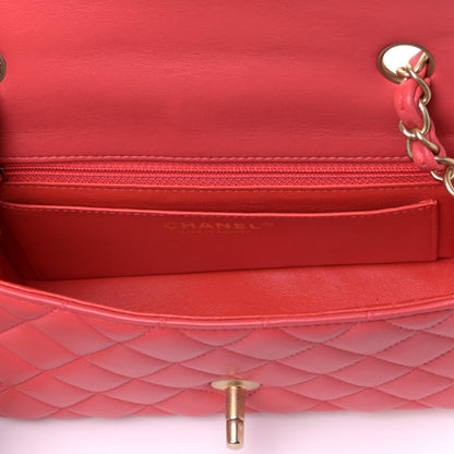 Chanel Lambskin Quilted Mini Rectangular Flap Red 9 of 19