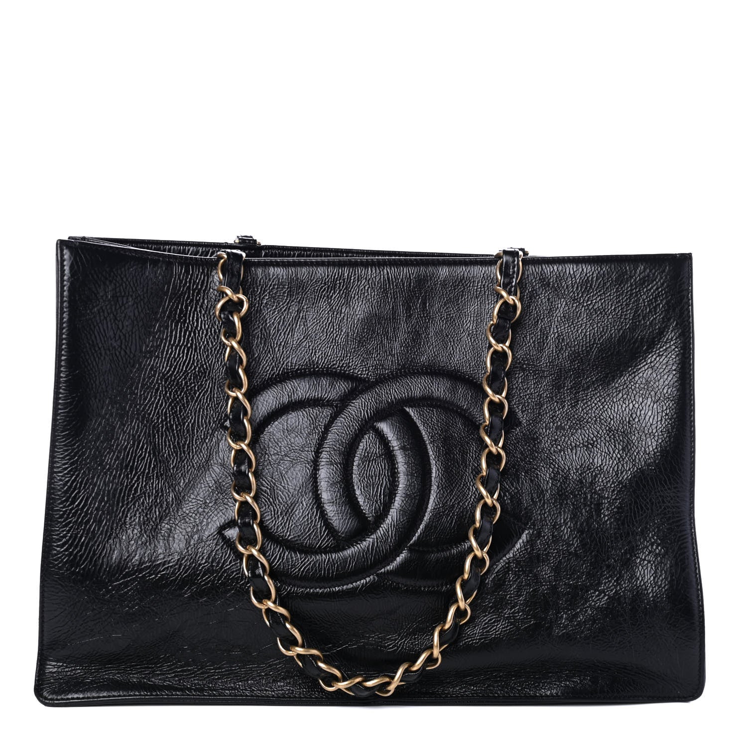 Chanel Shiny Aged Calfskin Shopping Bag Black 1 of 4