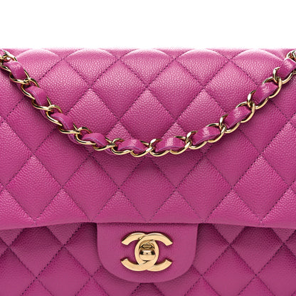 Chanel Caviar Quilted Medium Double Flap Purple 8 of 11
