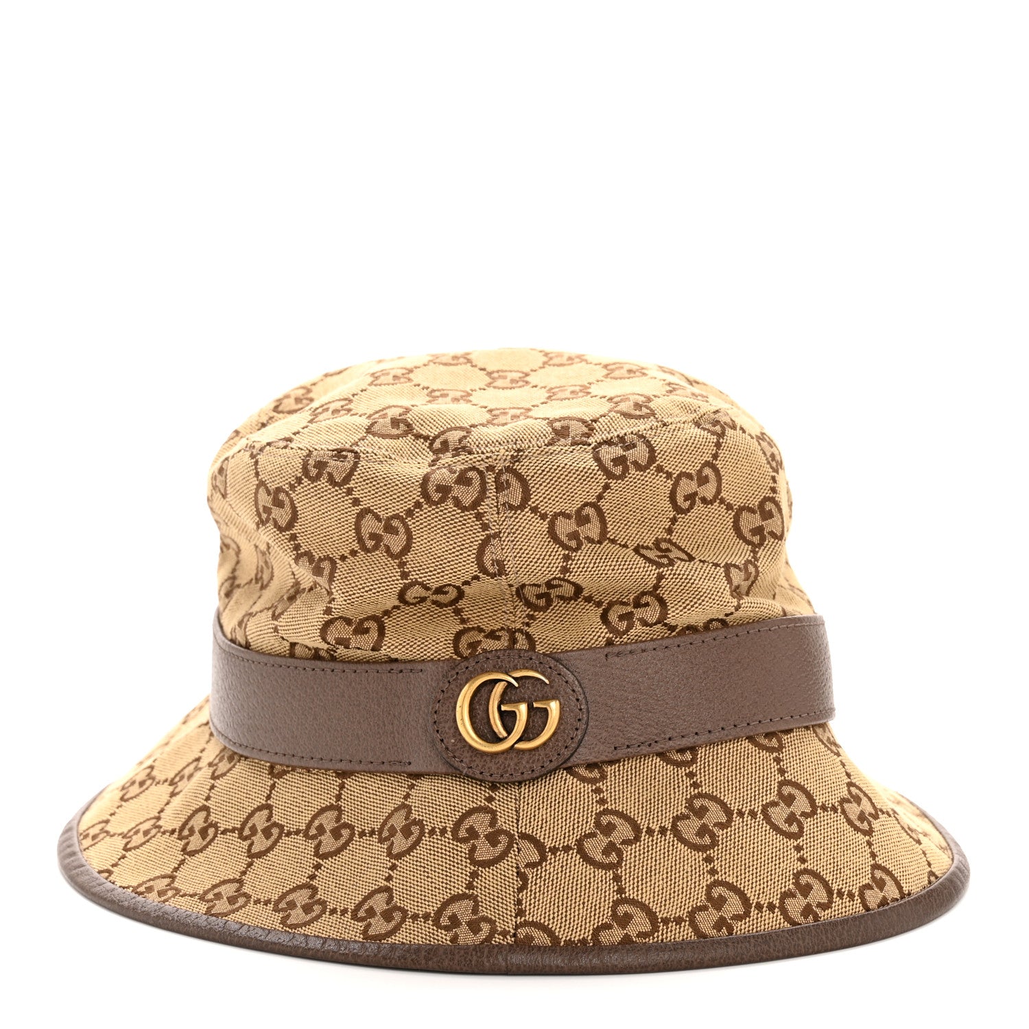 Gucci Monogram Textured Dollar Calfskin GG Jago Bucket Hat S Cacao Beige Cacao Beige 4 of 10