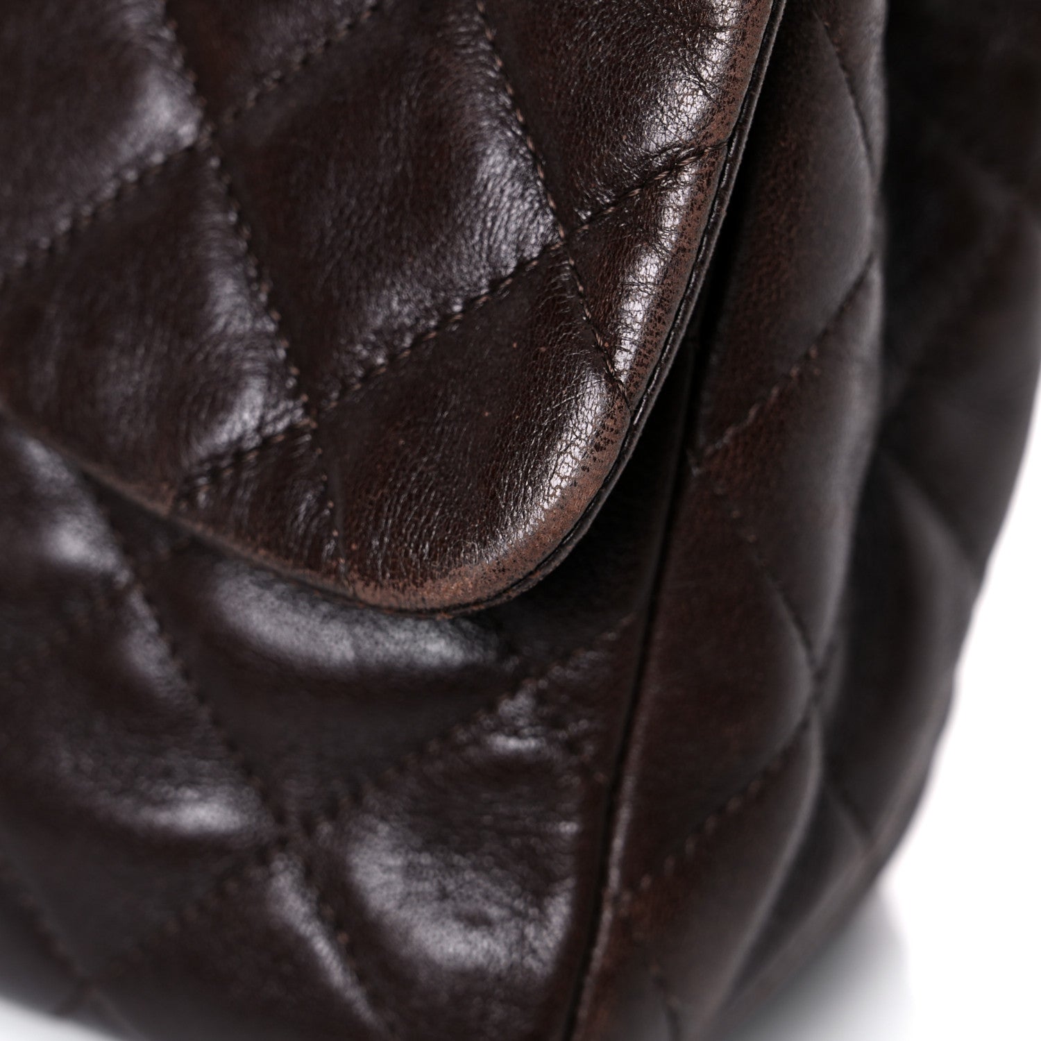 Chanel Washed Lambskin Quilted Jumbo Hybrid Reissue Flap Dark Brown 18 of 27