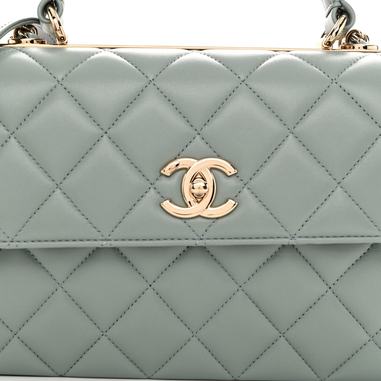 Chanel Lambskin Quilted Small Trendy CC Flap Dual Handle Bag Light Green 8 of 10