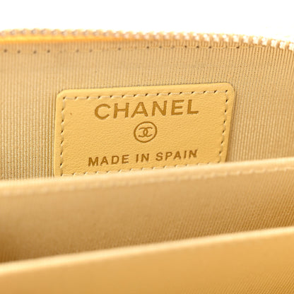 Chanel Iridescent Caviar Quilted Zip Coin Purse Yellow 6 of 8