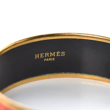 Hermes Enamel Printed Wide Snow Leopards Bracelet 65 5 of 5