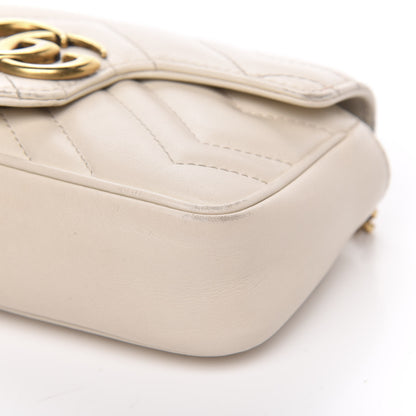 Gucci Calfskin Matelasse Super Mini GG Marmont Shoulder Bag White 10 of 17