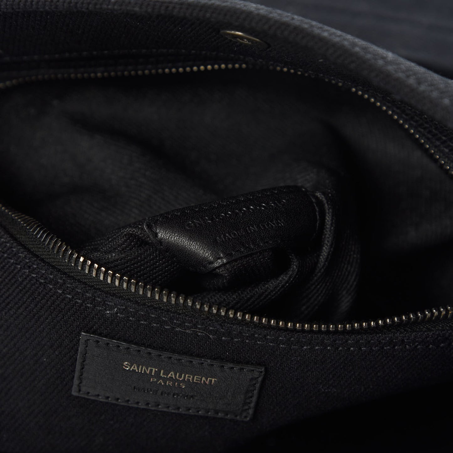 Linen Calfskin Rive Gauche Tote Black