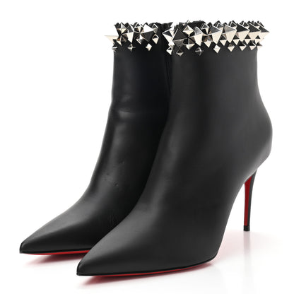 Christian Louboutin Calfskin Firmamma 85 Booties 40 Black Silver 3 of 7