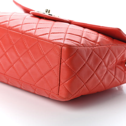 Chanel Lambskin Quilted XL Maxi Single Flap Red 8 of 8