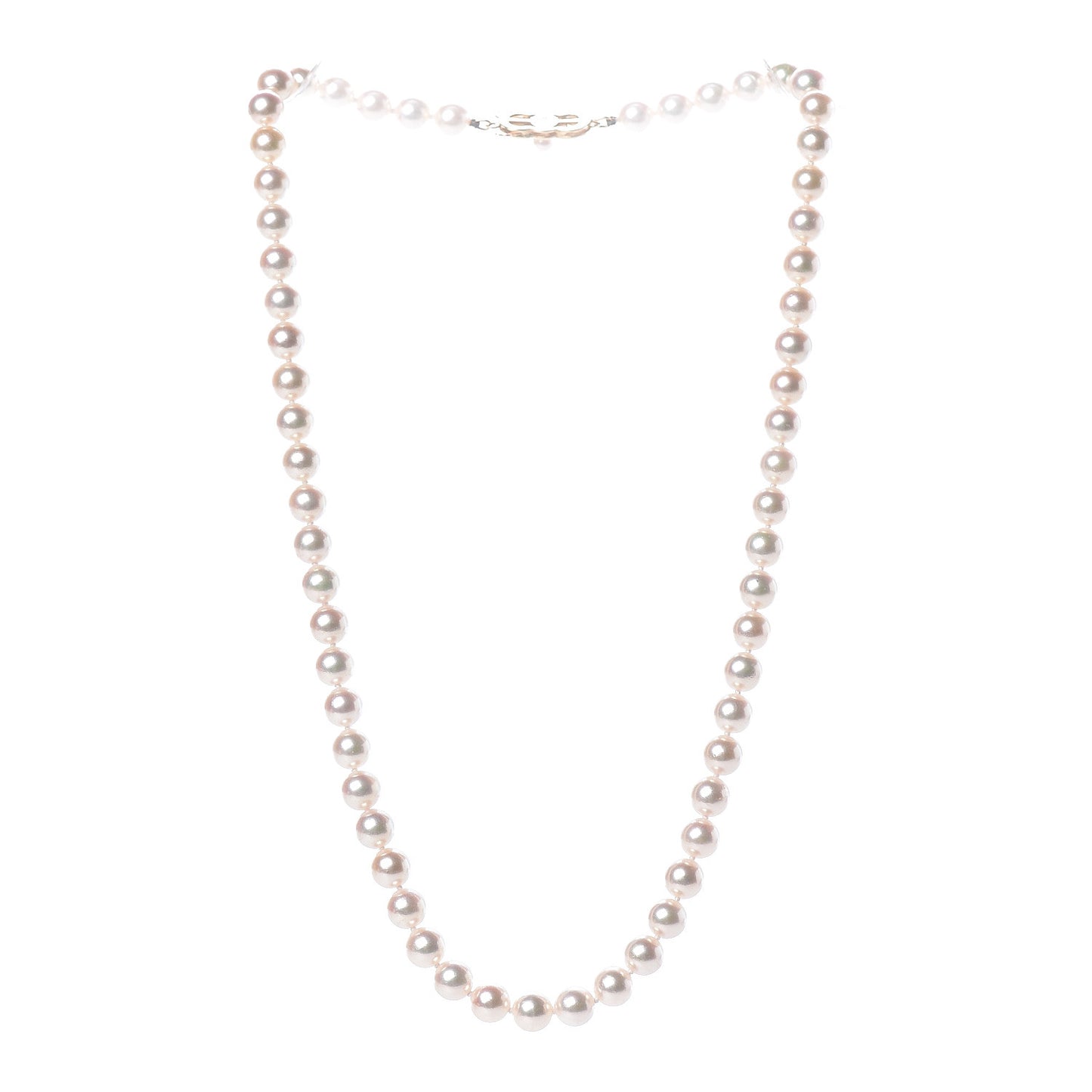18K Yellow Gold Akoya Pearl 6.5-7mm Strand Necklace 18"