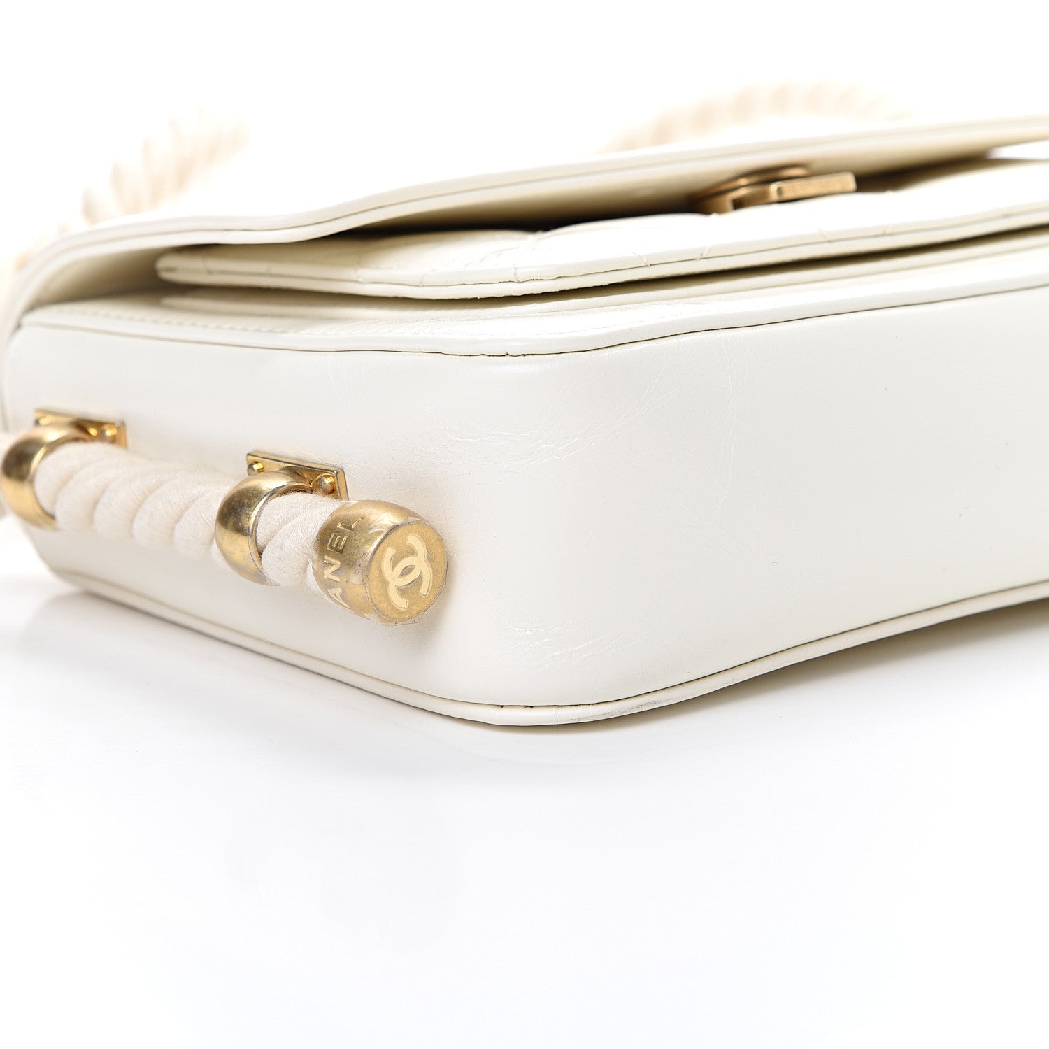 Chanel Crumpled Calfskin En Vogue Rope Flap White 8 of 12