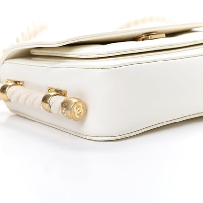 Chanel Crumpled Calfskin En Vogue Rope Flap White 8 of 12