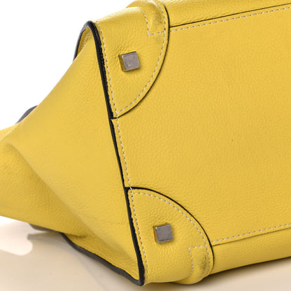 Celine Drummed Calfskin Mini Luggage Citron 5 of 12