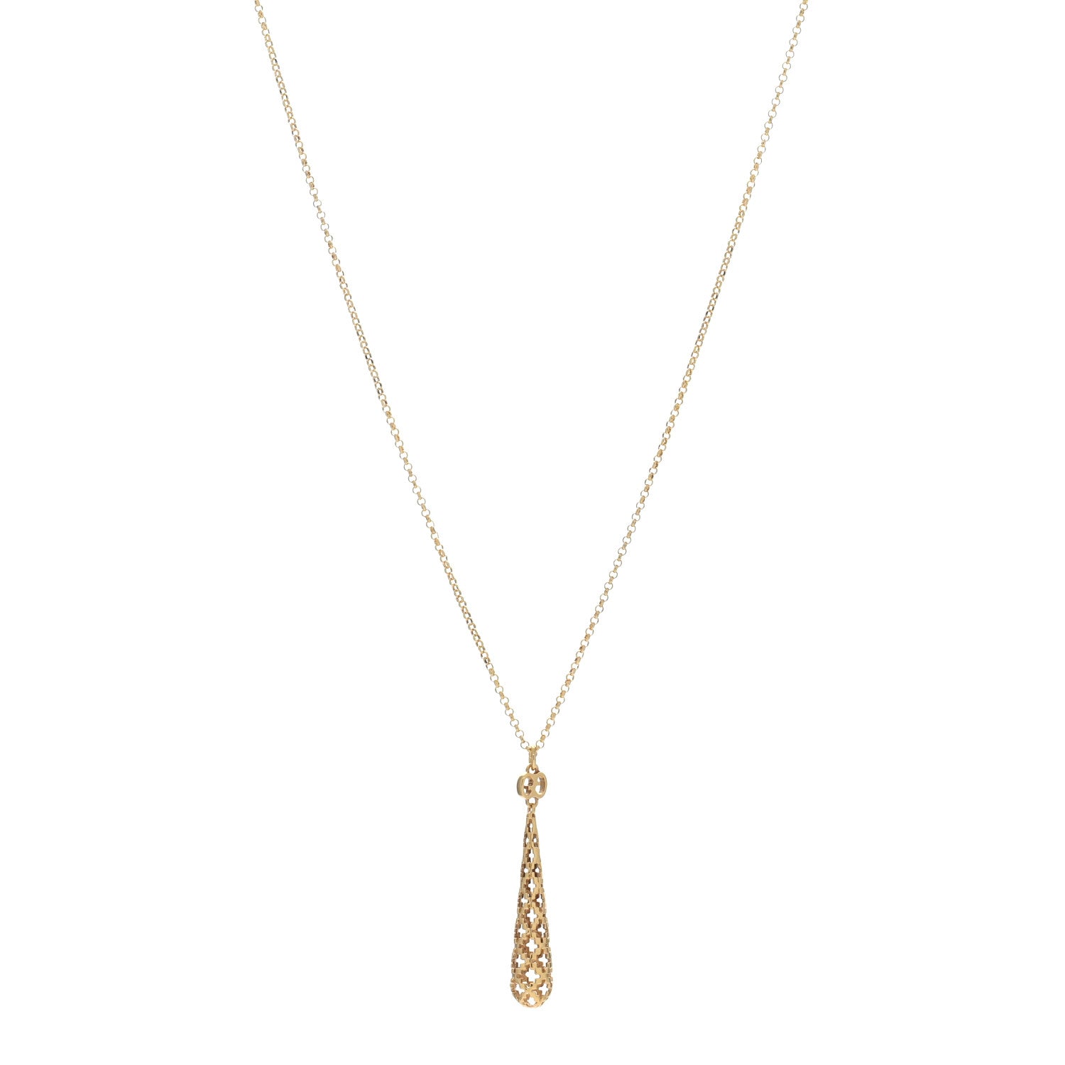Gucci 18K Yellow Gold Diamantissima Pendant Necklace 1 of 4