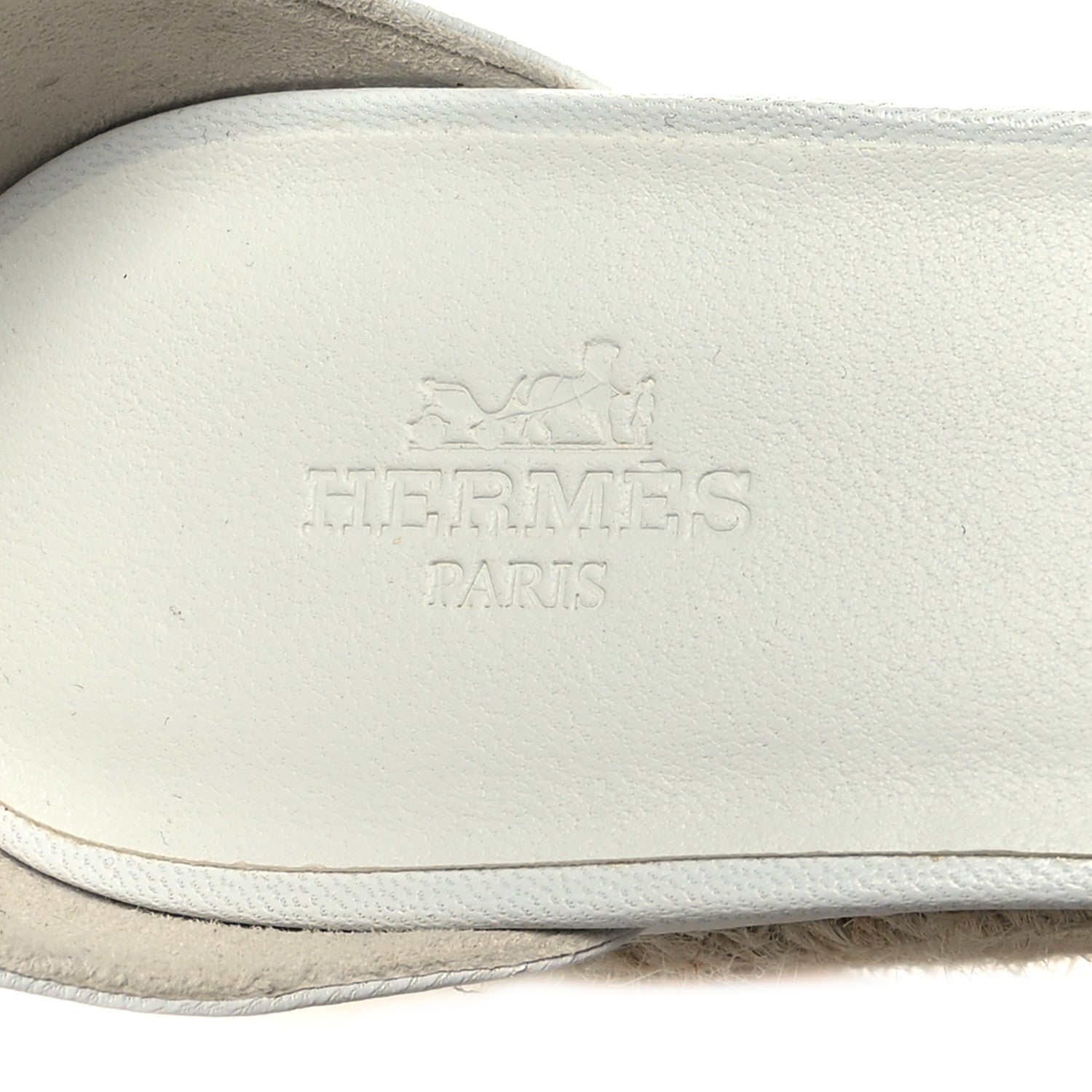 Hermes Goatskin Elda Espadrille Wedge Sandals 39 White 8 of 8