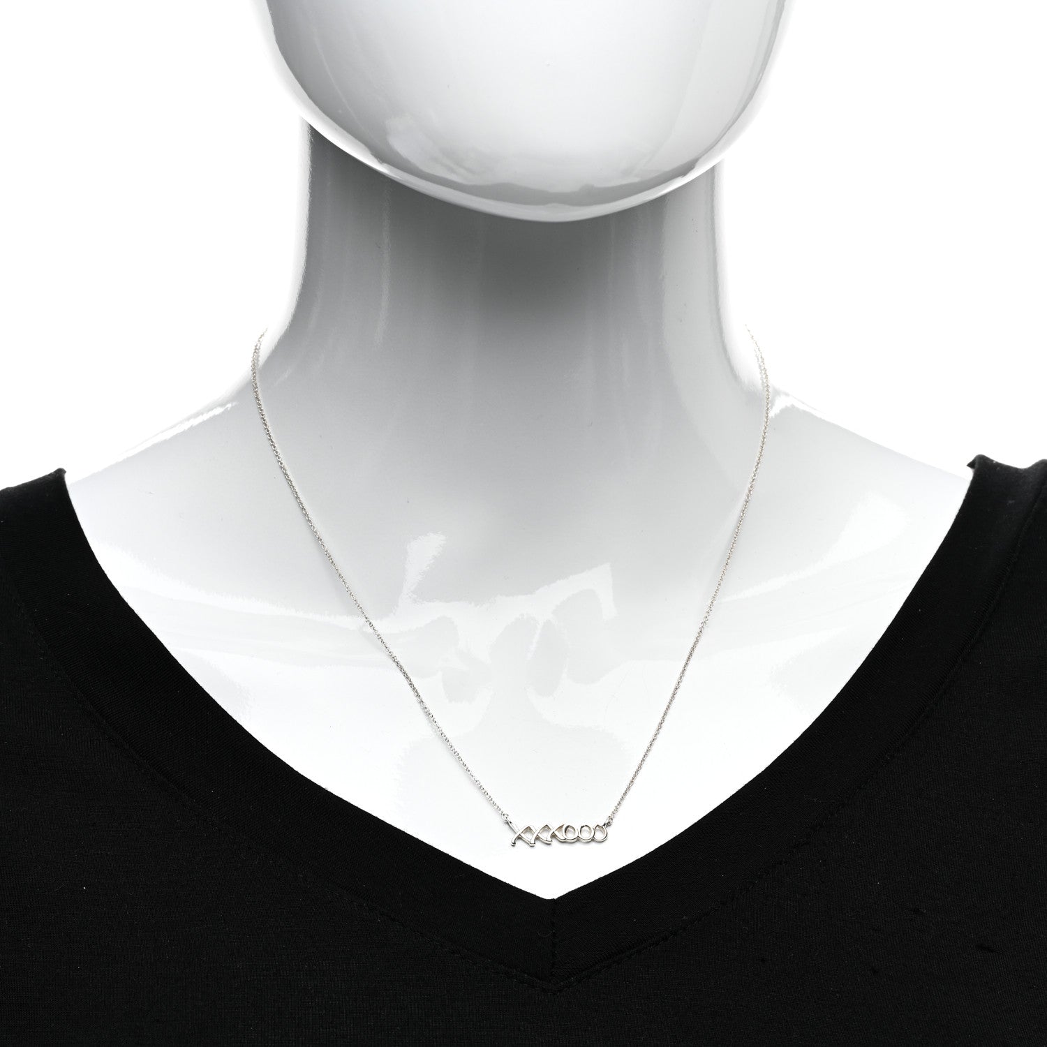 Tiffany Sterling Silver Paloma's Graffiti Love and Kisses Pendant Necklace 2 of 5