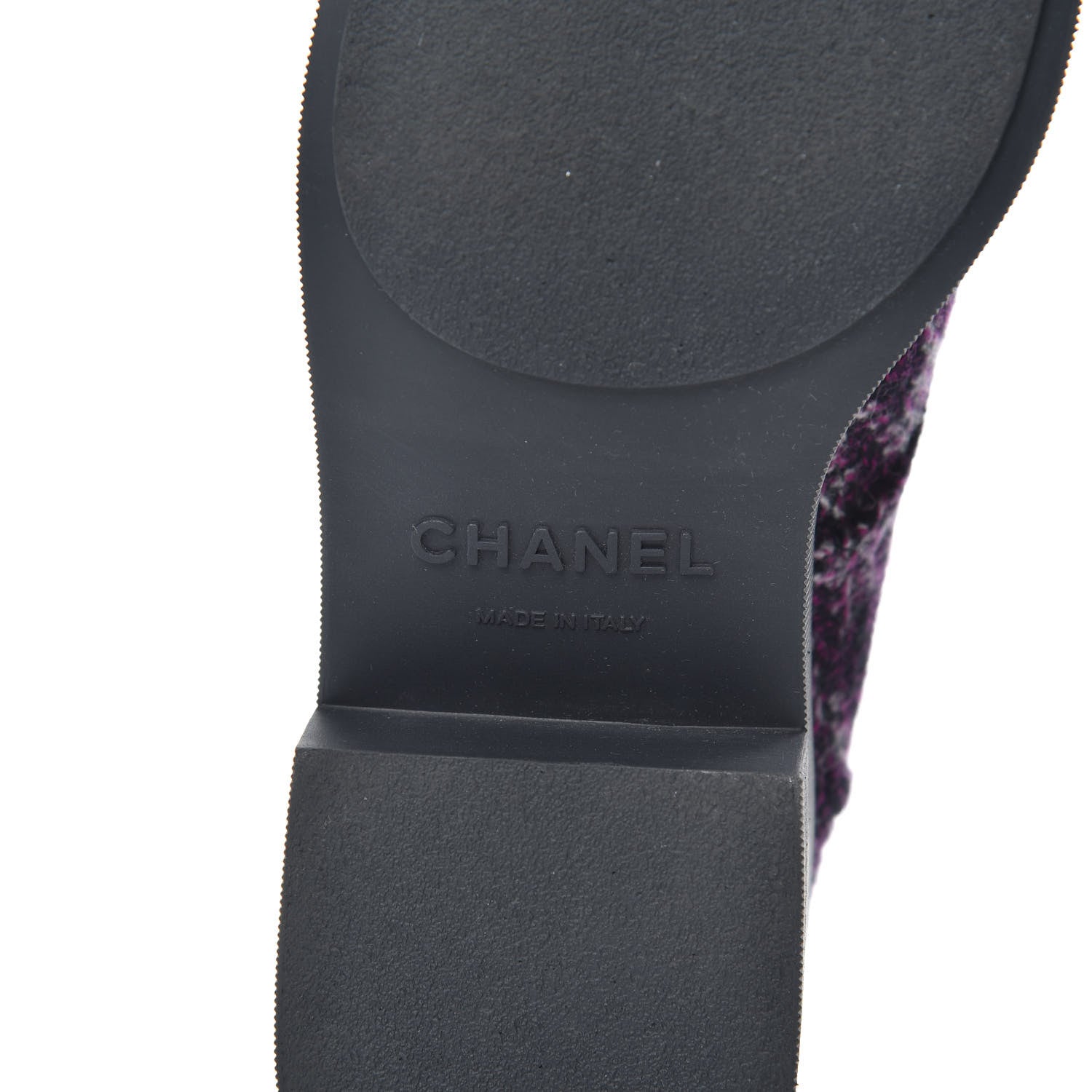 Chanel Tweed Pearl Combat Short Boots 37 Purple Black 6 of 8