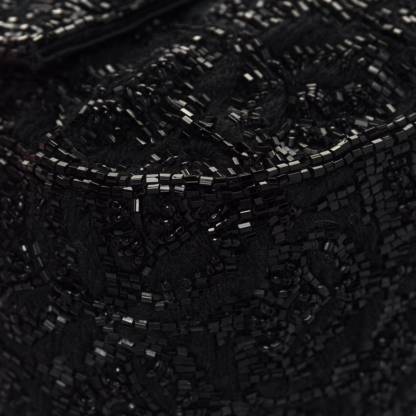 Lizard Beaded Mini Mama Baguette Black