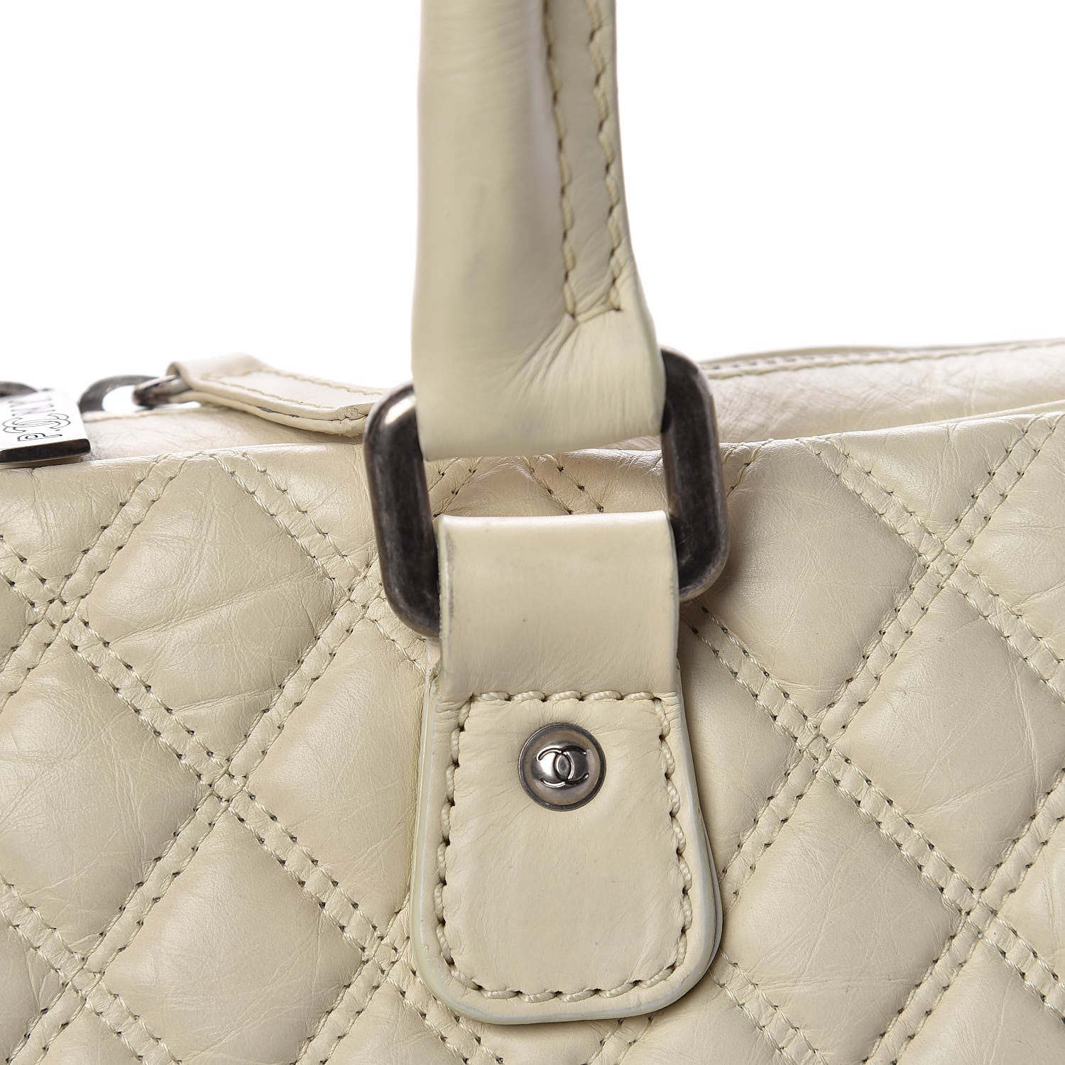Chanel Aged Calfskin Quilted Paris New York PNY Laptop Bag Ivory 18 of 22