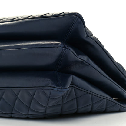 Chanel Lambskin Quilted Accordion Shopping Tote Navy 11 of 11