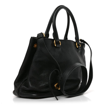 Prada Vitello Phenix Top Handle Bag Black 3 of 9