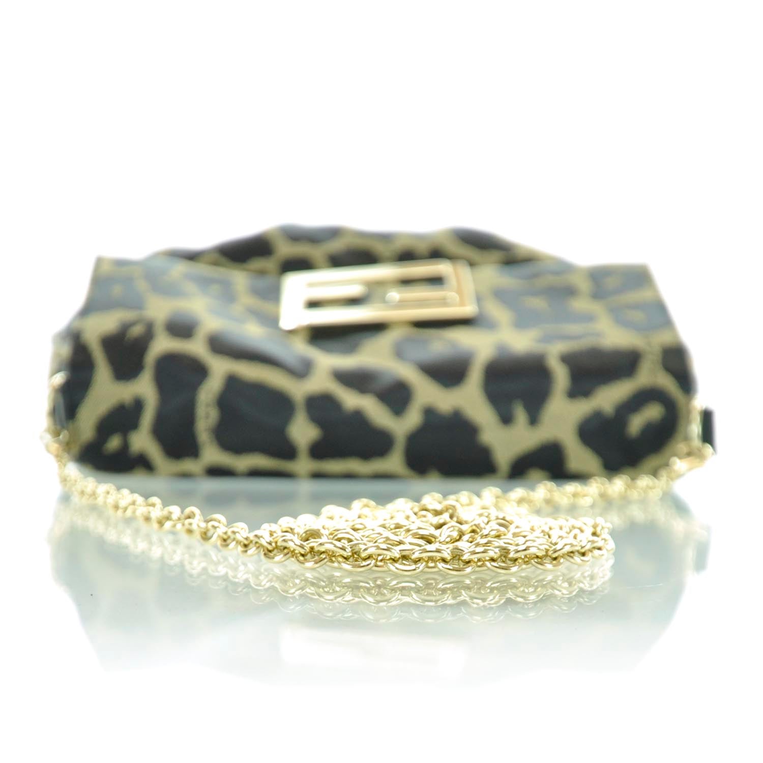 Fendi Jacquard Leopard Print Fendista Pouchette Crossbody Taupe Black 5 of 13