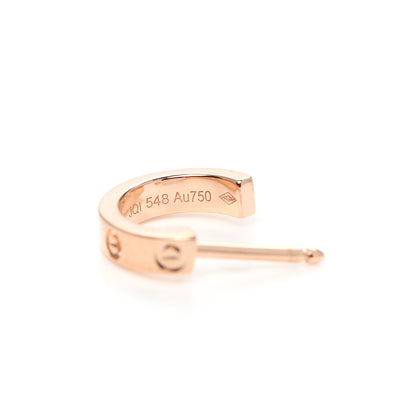 Cartier 18K Pink Gold Small LOVE Hoop Earrings 5 of 6