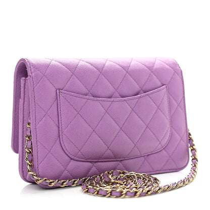 Chanel Caviar Quilted Wallet On Chain WOC Purple 3 of 14