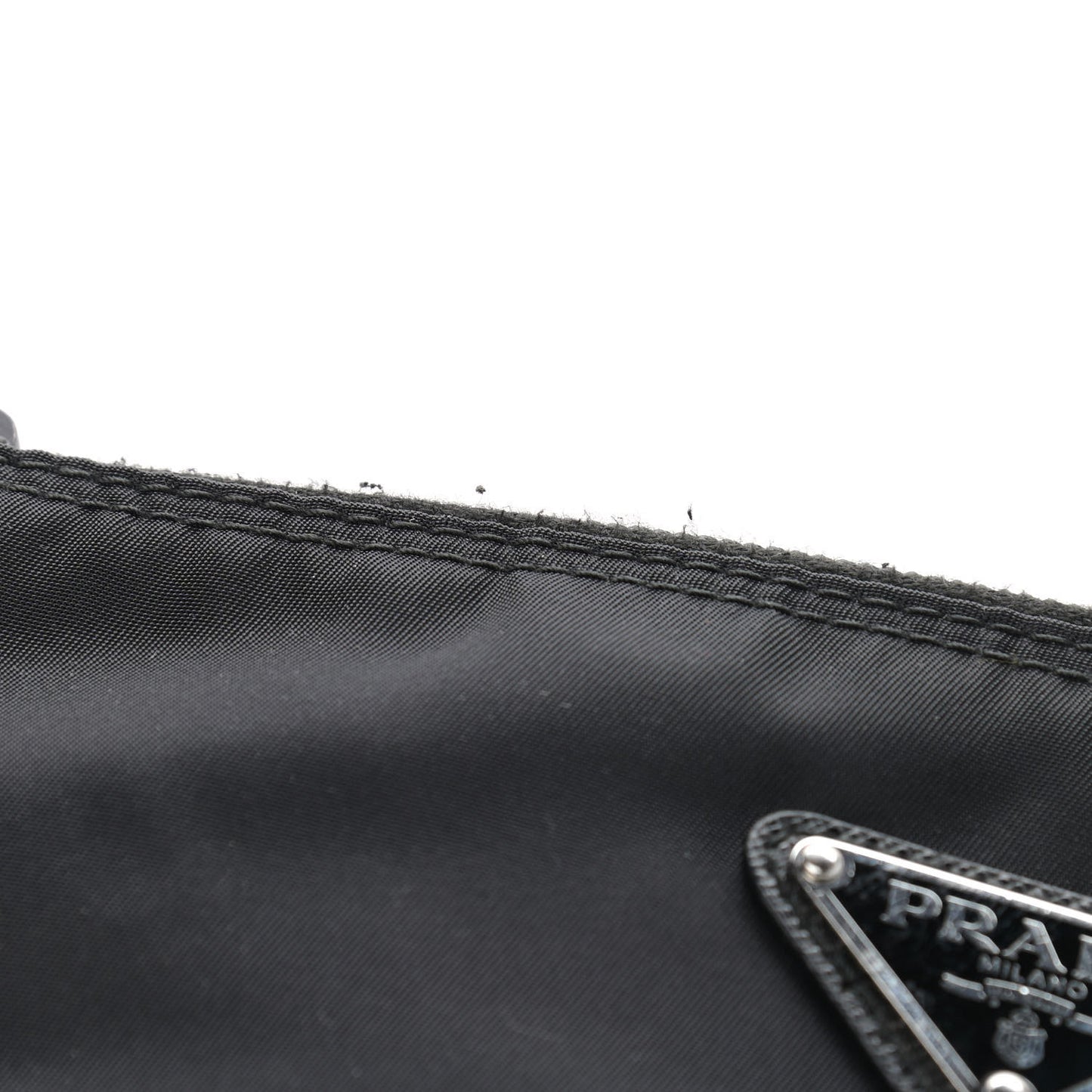 Tessuto Nylon Saffiano Flat Messenger Bag Black