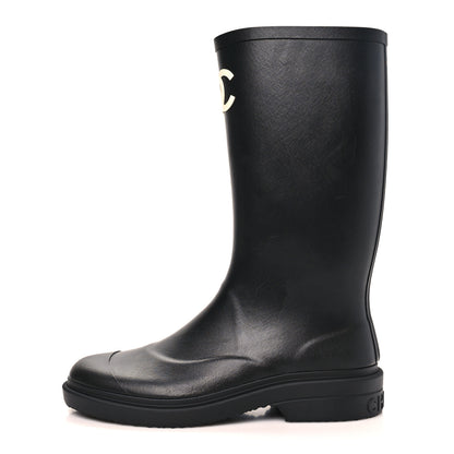 Chanel Caoutchouk CC High Boots 40 Black 1 of 9
