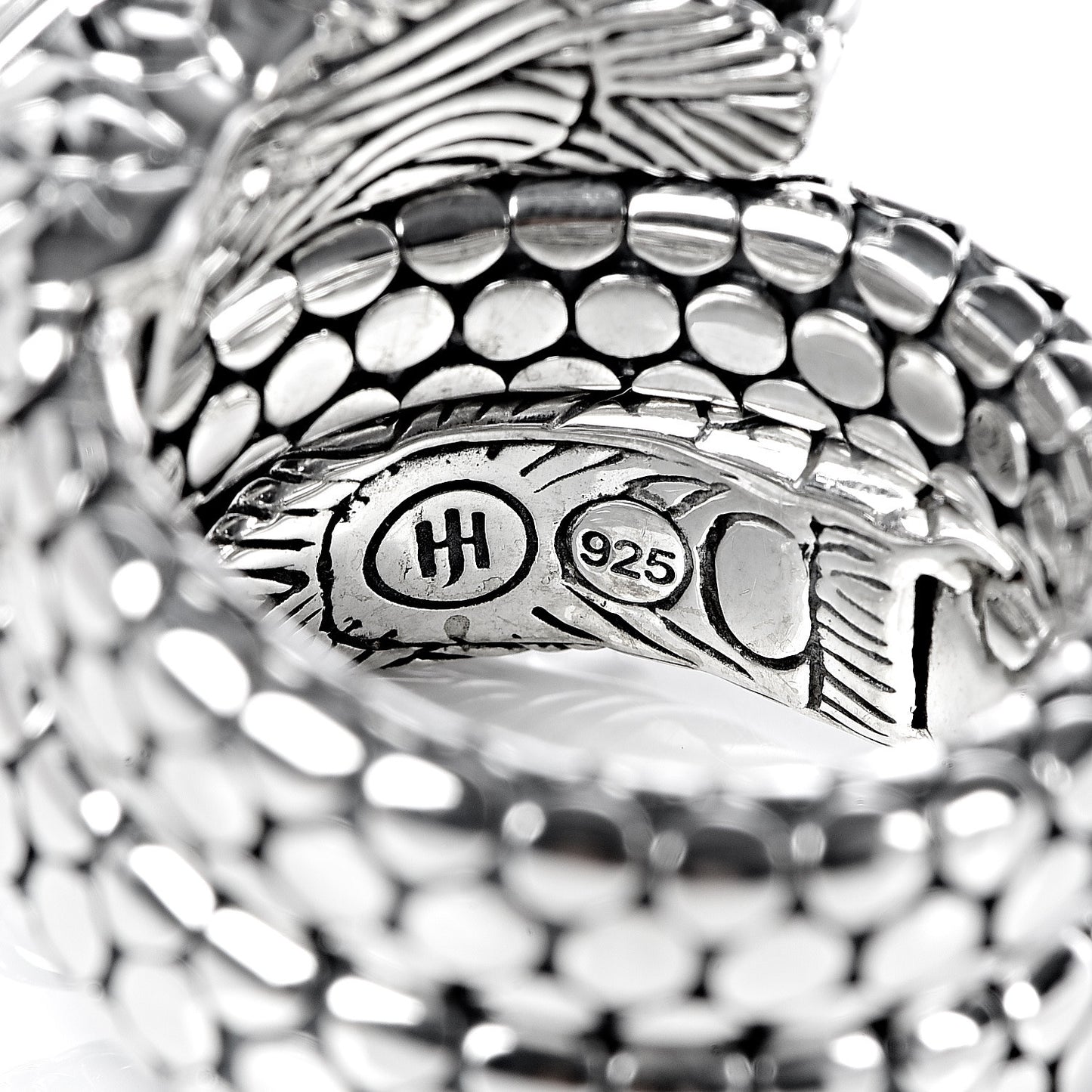 Sterling Silver Legends Naga Dragon Coil Ring 56 7.5