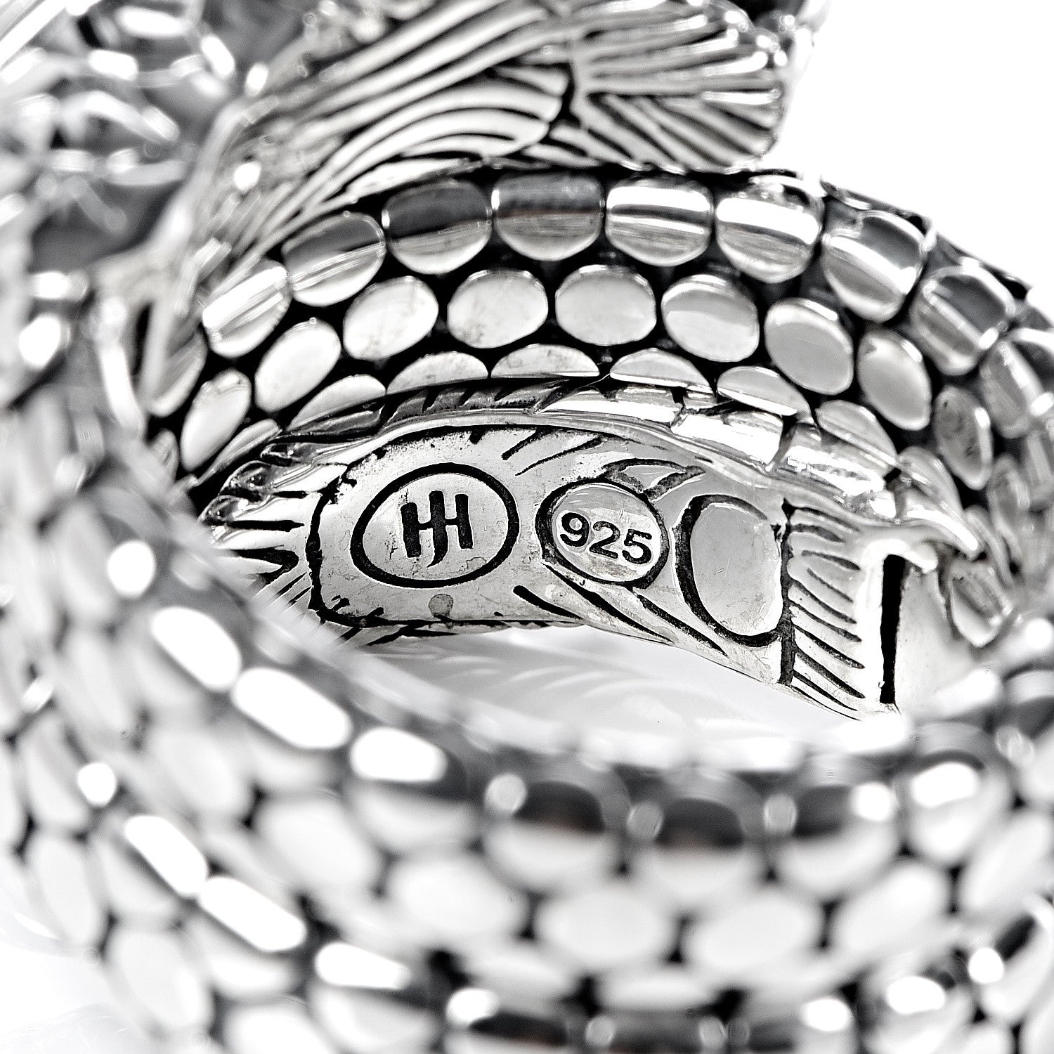 John Hardy Sterling Silver Legends Naga Dragon Coil Ring 56 7.5 5 of 5