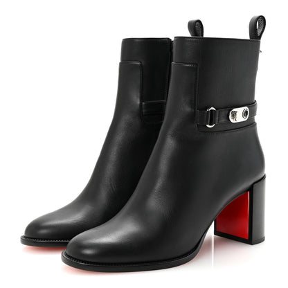 Christian Louboutin Calfskin Lock Booty 70 Ankle Boots 37 Black 4 of 9