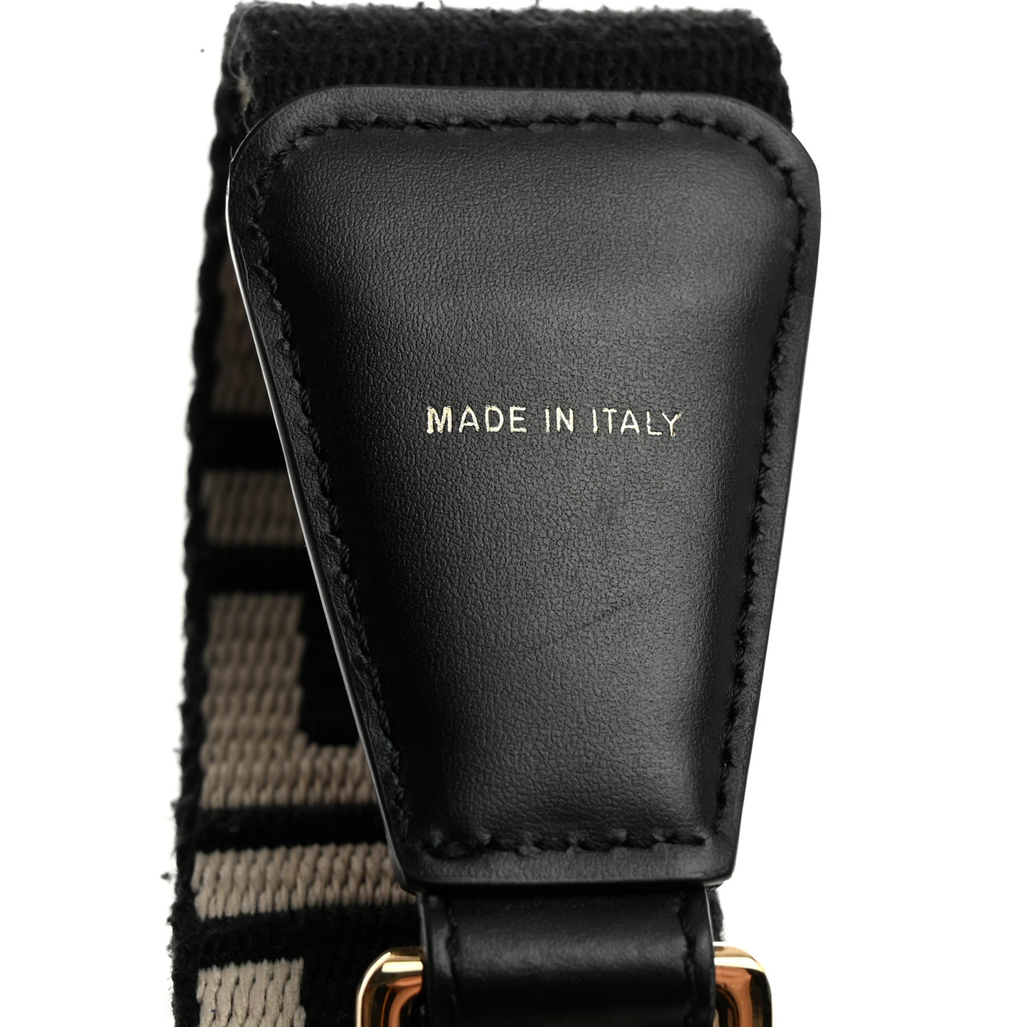 Jacquard Ribbon Vitello King FF Bi-Color Intreccio Adjustable Strap You Black White