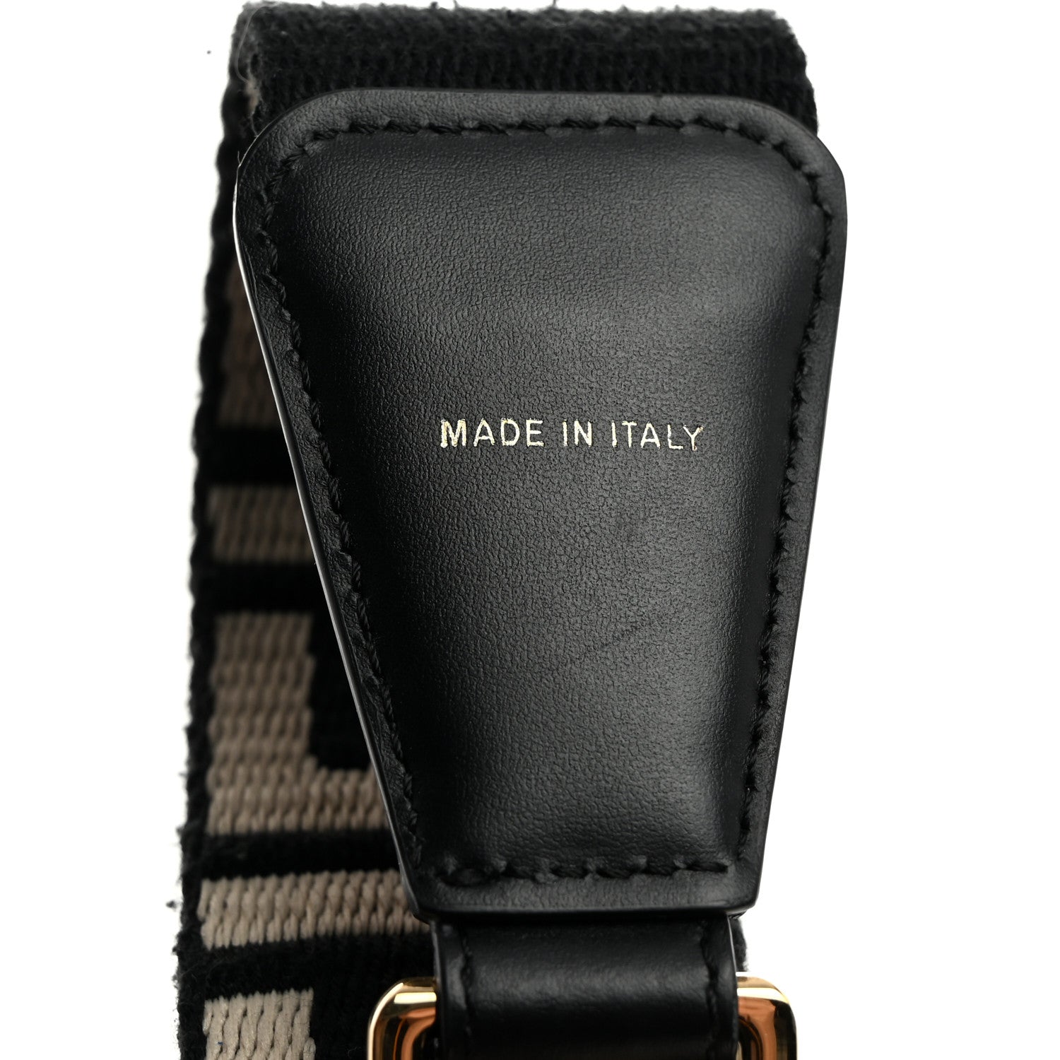 Fendi Jacquard Ribbon Vitello King FF Bi-Color Intreccio Adjustable Strap You Black White 3 of 6