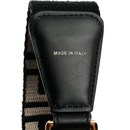Fendi Jacquard Ribbon Vitello King FF Bi-Color Intreccio Adjustable Strap You Black White 3 of 6