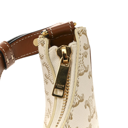 Celine Canvas Calfskin Ava Triomphe Shoulder Bag White 11 of 11
