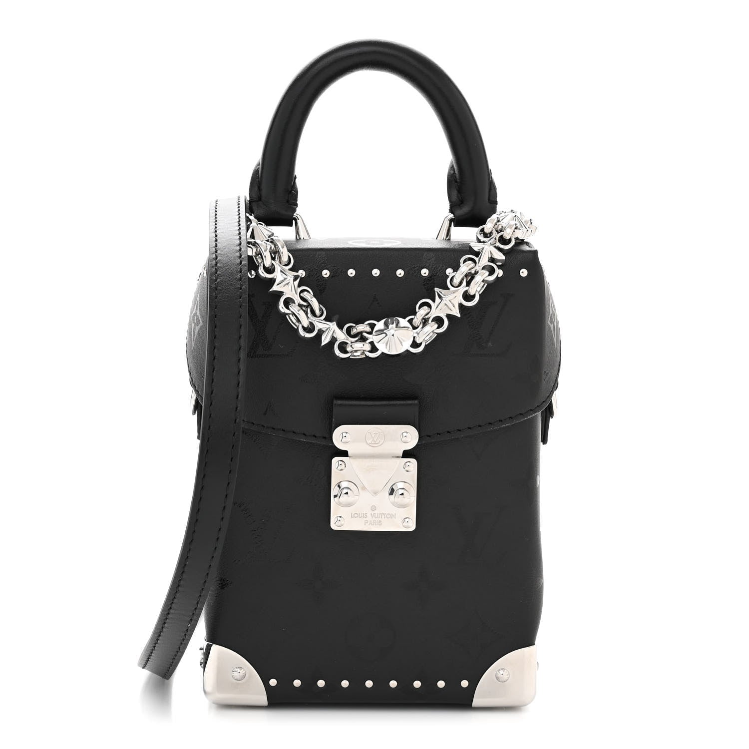 Louis Vuitton Calfskin Monogram Print Camera Box Black 1 of 11