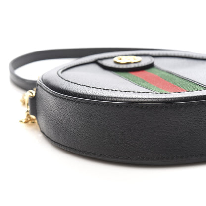 Gucci Grained Calfskin Web Mini Ophidia Round Shoulder Bag Black 8 of 10