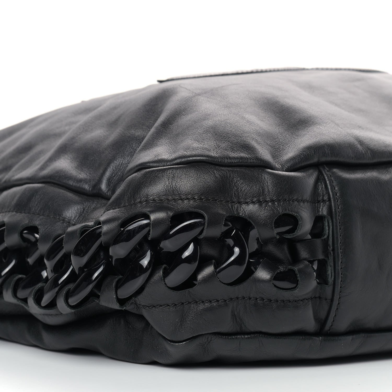 Chanel Calfskin Modern Chain Rhodoid Hobo Black 8 of 11