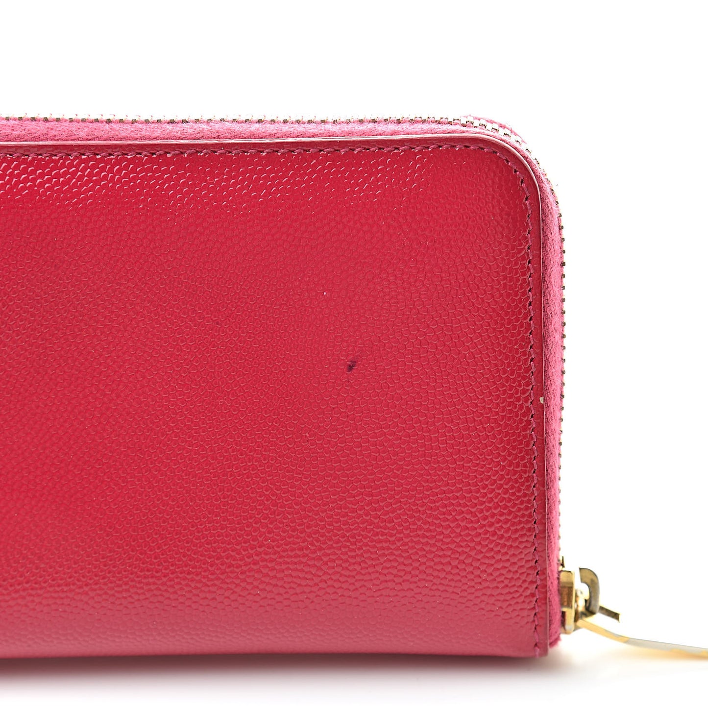 Patent Grain De Poudre Classic Letters Zip Around Wallet Bubblegum