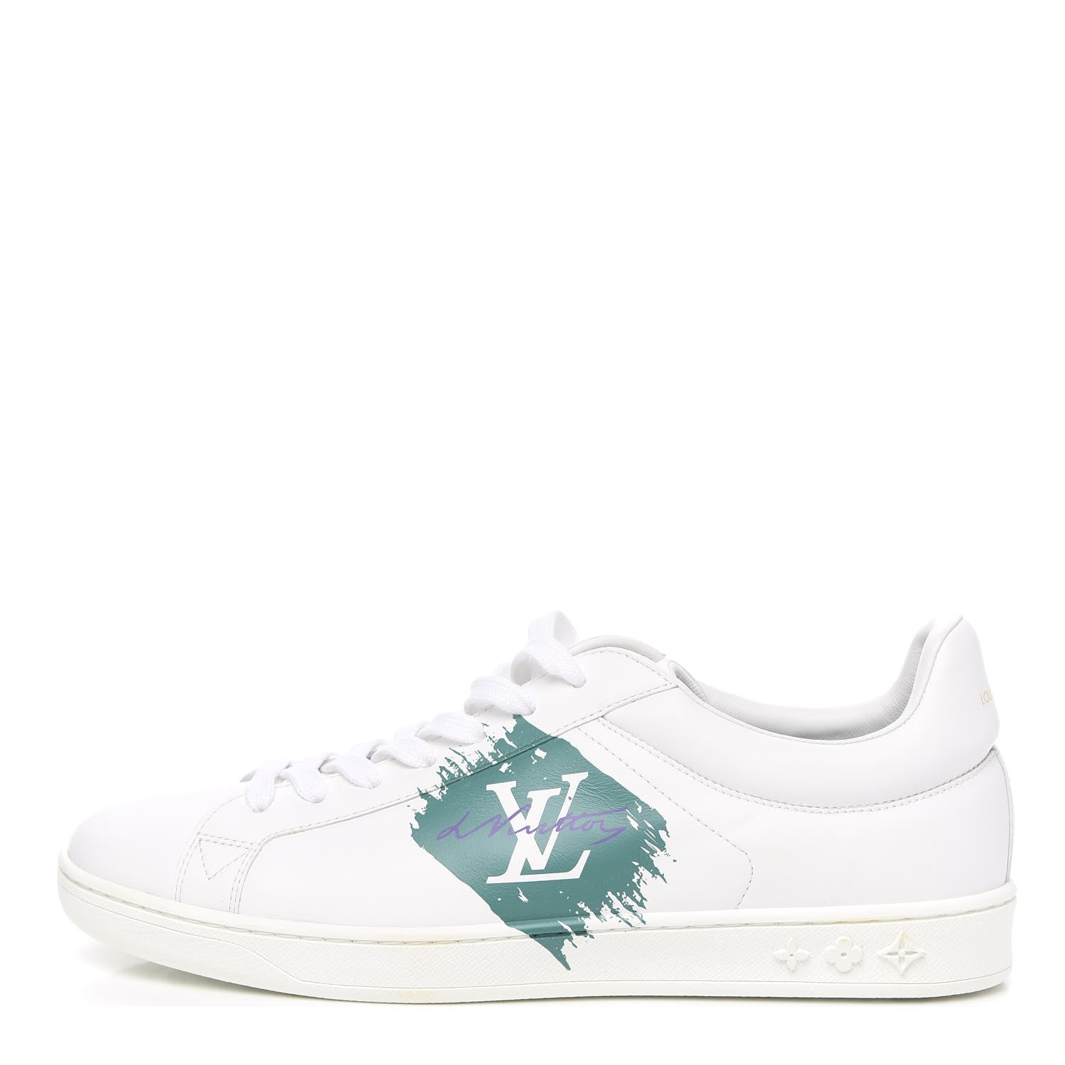 Louis Vuitton Calfskin Luxembourg Sneakers 7 White Green 1 of 8