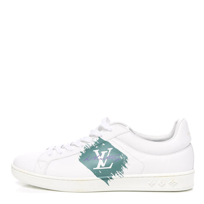 Louis Vuitton Calfskin Luxembourg Sneakers 7 White Green 1 of 8