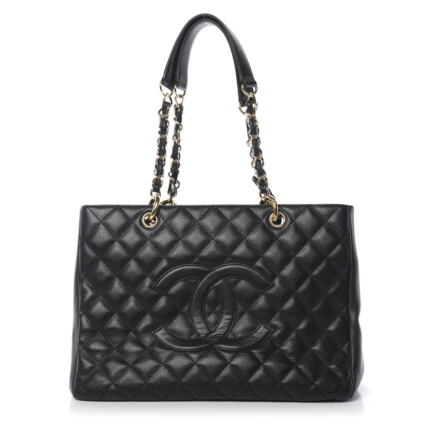 Caviar Quilted Grand Shopping Tote GST Black