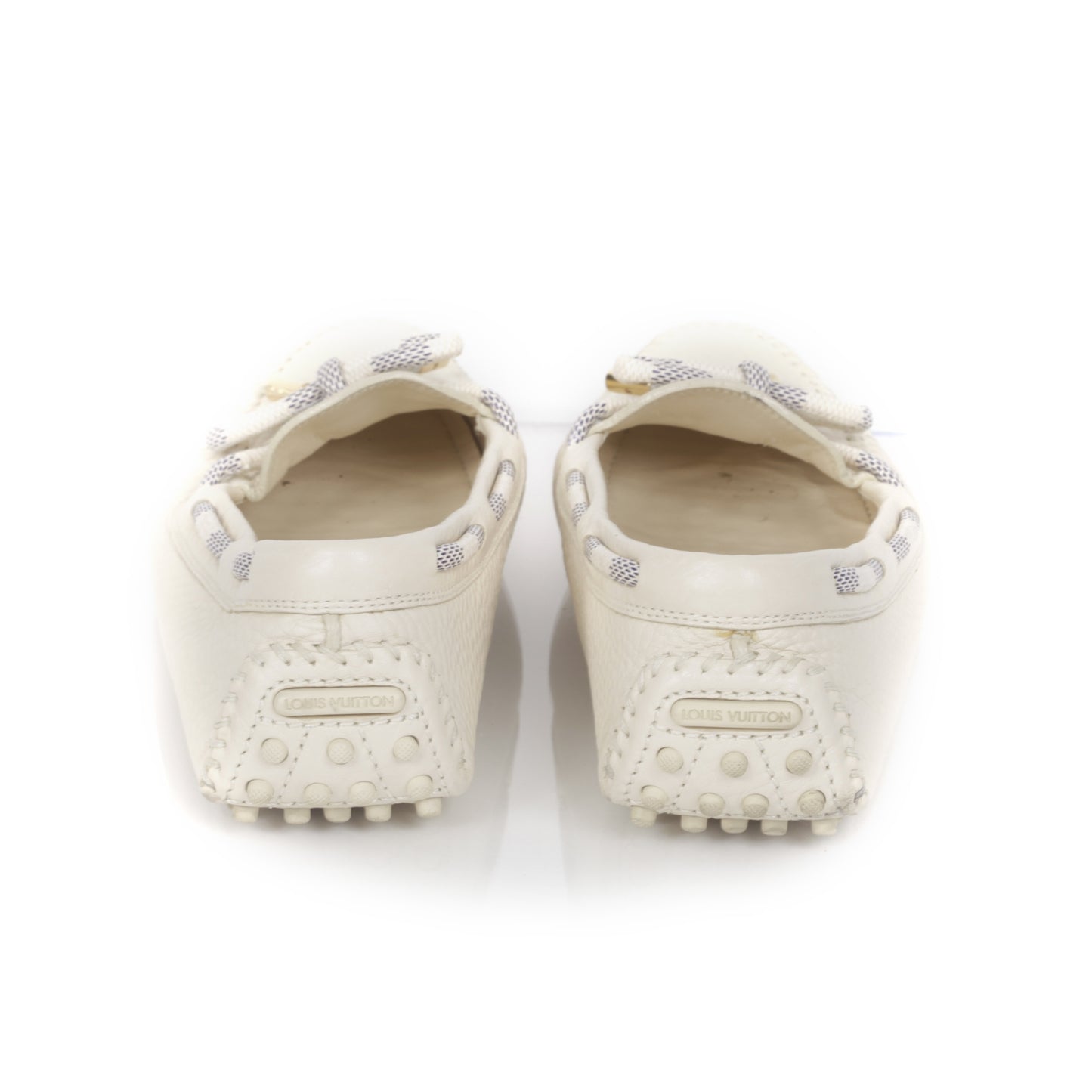 Grained Calfskin Damier Jersey Loafers 37