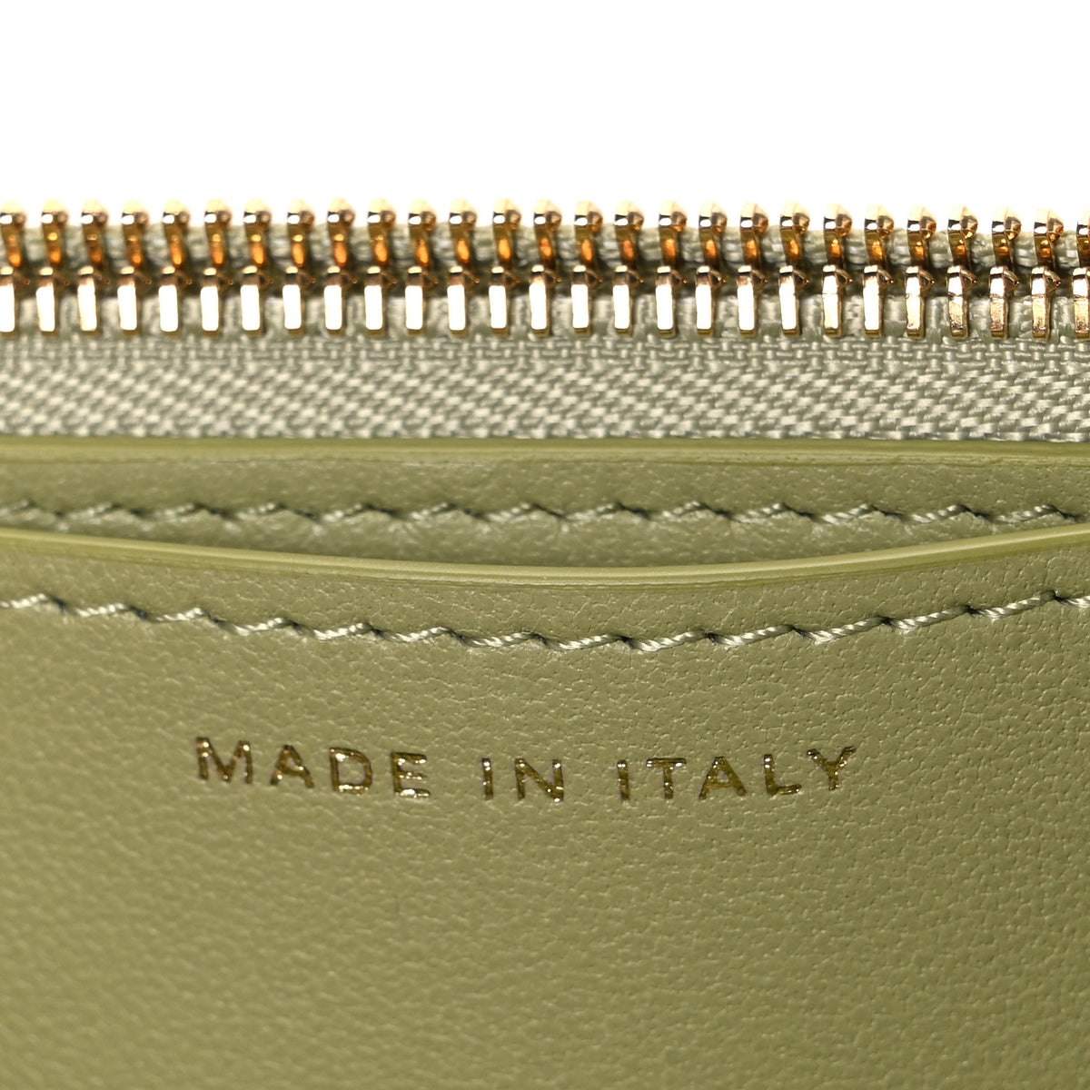 Calfskin Lizard Embossed Wallet On Chain WOC Green