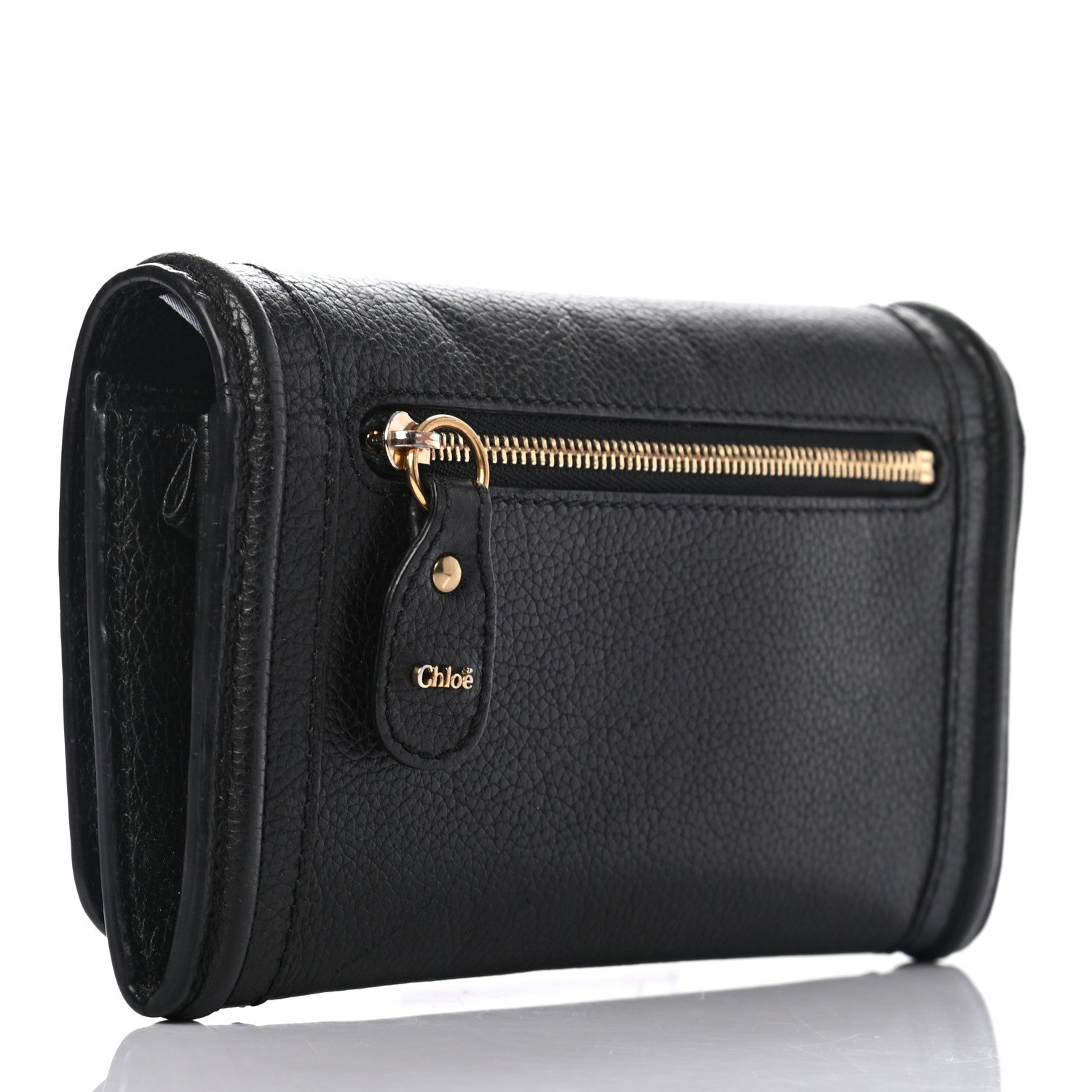 Chloe Grained Calfskin Continental Flap Wallet Black 3 of 10