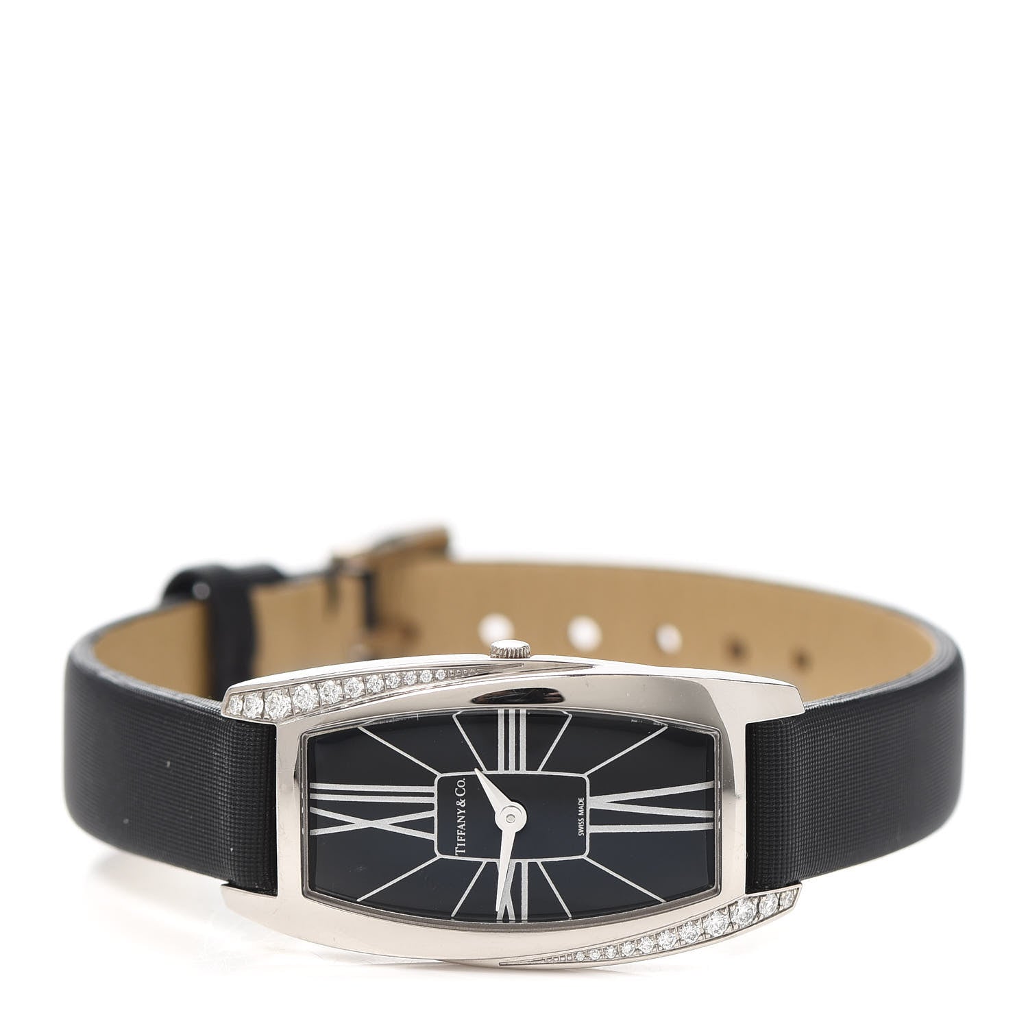 Tiffany Stainless Steel Satin Diamond 22mm Gemea Quartz Watch Black 2 of 5