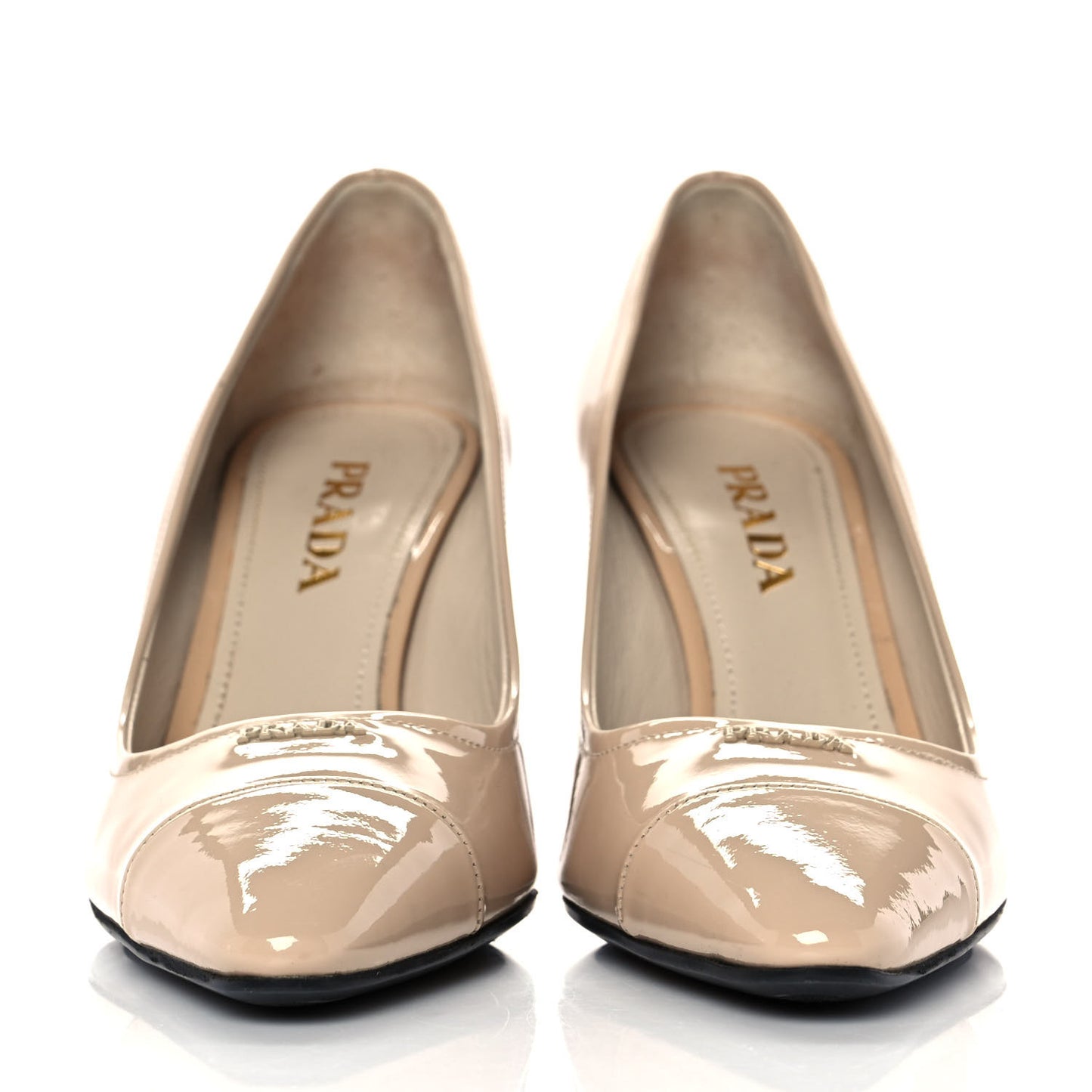 Vernice Logo Pumps 37 Beige