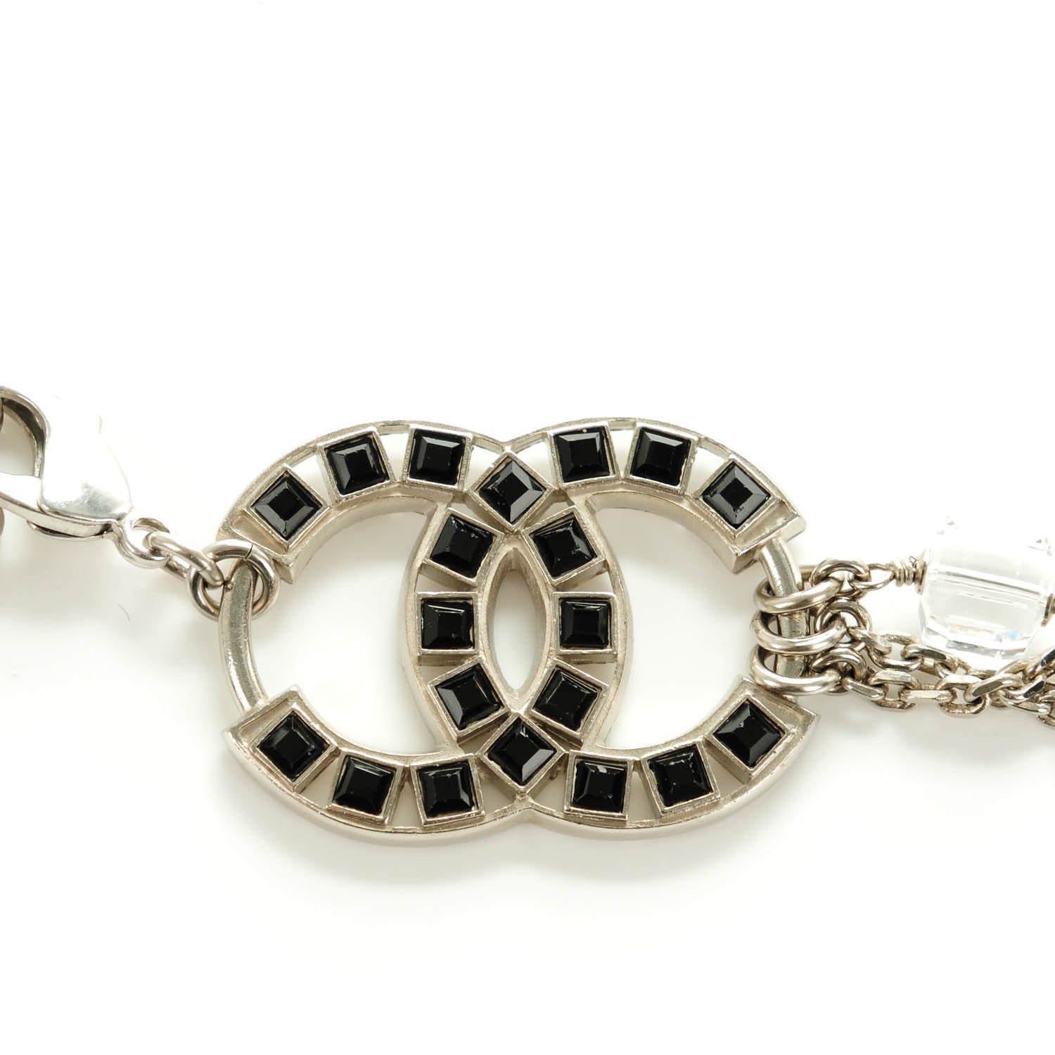 Chanel Baguette Crystal CC Belt Silver Black 3 of 6